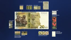 Detale, zabezpieczenia banknotu "Ochrona polskiej granicy wschodniej