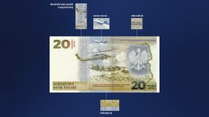 Detale, zabezpieczenia banknotu "Ochrona polskiej granicy wschodniej - awers