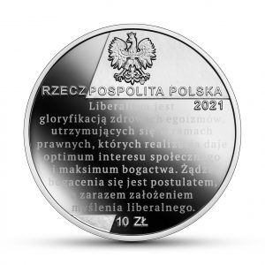 Wielcy polscy ekonomiści - Ferdynand Zweig; awers monety
