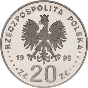 Srebrna moneta okolicznościowa; awers – Katyń, Miednoje, Charków - 1940
