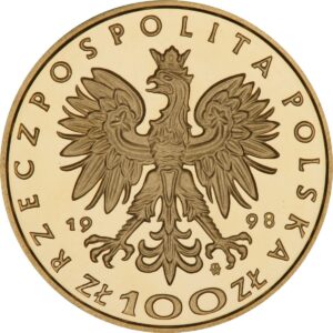 Złota moneta kolekcjonerska; awers – Poczet królów i książąt polskich: Zygmunt III Waza (1587 - 1632)