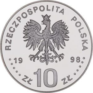 Srebrna moneta okolicznościowa; awers – Poczet królów i książąt polskich: Zygmunt III Waza (1587 - 1632)