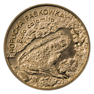 Moneta Nordic Gold; rewers – Zwierzęta świata: Ropucha paskówka