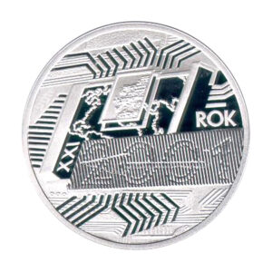 Srebrna moneta okolicznościowa; rewers – Rok 2001