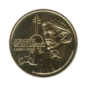 Moneta Nordic Gold; rewers – XII Międzynarodowy Konkurs im. Henryka Wieniawskiego