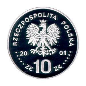 Srebrna moneta okolicznościowa; awers – Poczet królów i książąt polskich: Jan III Sobieski (1674-1696)