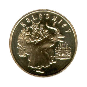Moneta Nordic Gold; rewers – Polski rok obrzędowy: Kolędnicy