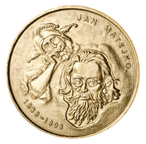 Moneta Nordic Gold; rewers – Polscy malarze XIX/XX w.: Jan Matejko (1838-1893)