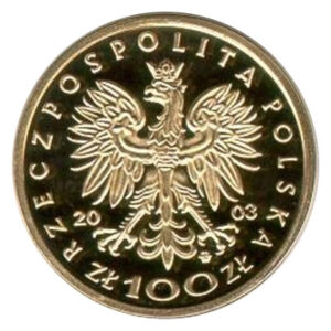Złota moneta kolekcjonerska; awers – Poczet królów i książąt polskich: Władysław III Warneńczyk (1434-1444)