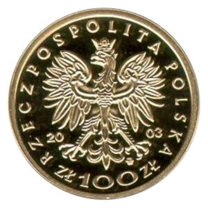 Złota moneta kolekcjonerska; awers – Poczet królów i książąt polskich: Kazimierz IV Jagiellończyk (1447-1492)