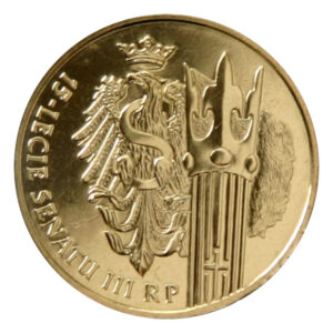 Moneta Nordic Gold; rewers – 15-lecie Senatu III RP