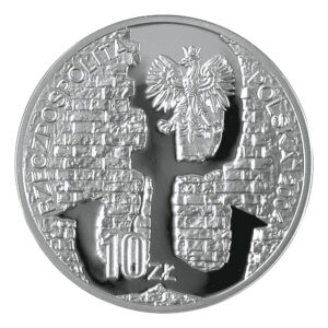 Srebrna moneta okolicznościowa; awers – 60. rocznica Powstania Warszawskiego