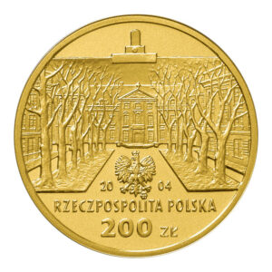 Złota moneta kolekcjonerska; awers – 100. rocznica utworzenia Akademii Sztuk Pięknych