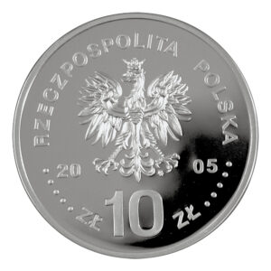 Srebrna moneta okolicznościowa; awers – Poczet królów i książąt polskich: August II Mocny (1697-1706, 1709-1733)