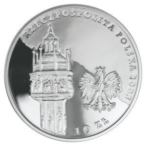 Srebrna moneta okolicznościowa; awers – Papież Jan Paweł II