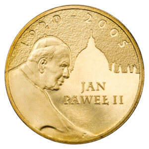 Moneta Nordic Gold; rewers – Papież Jan Paweł II