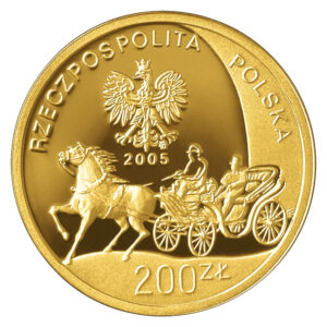 Złota moneta kolekcjonerska; awers – Konstanty Ildefons Gałczyński (1905-1953) – 100. rocznica urodzin