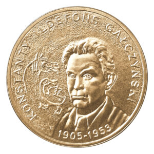 Moneta Nordic Gold; rewers – Konstanty Ildefons Gałczyński (1905-1953) – 100. rocznica urodzin