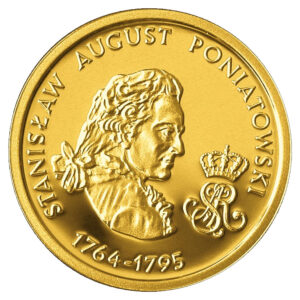 Złota moneta kolekcjonerska; rewers – Poczet królów i książąt polskich: Stanisław August Poniatowski (1764-1795)