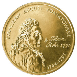 Moneta Nordic Gold; rewers – Poczet królów i książąt polskich: Stanisław August Poniatowski (1764-1795)