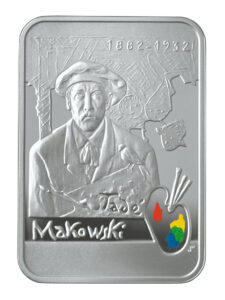 Srebrna moneta okolicznościowa; rewers – Polscy malarze XIX/XX: Tadeusz Makowski (1882-1932)