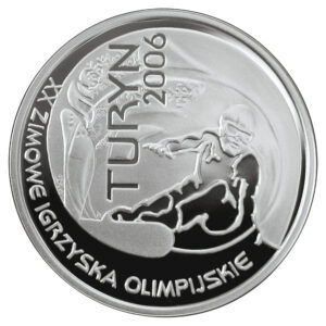 Srebrna moneta okolicznościowa; rewers – XX Zimowe Igrzyska Olimpijskie: Turyn 2006