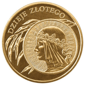Moneta Nordic Gold; rewers – Dzieje złotego: 10 zł z 1932 r.