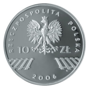 Srebrna moneta okolicznościowa; awers – 30. rocznica Czerwca ‘76