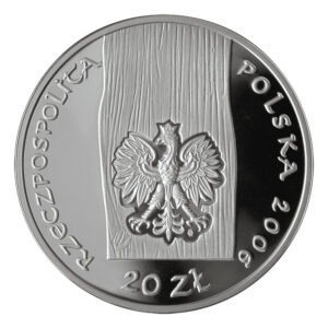 Srebrna moneta okolicznościowa; awers – Zabytki kultury materialnej w Polsce: Kościół w Haczowie
