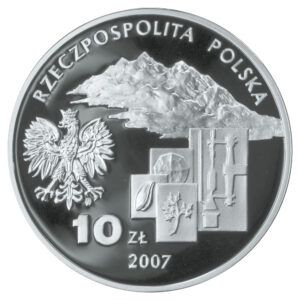 Srebrna moneta okolicznościowa; awers – Polscy podróżnicy i badacze: Ignacy Domeyko (1802-1889)