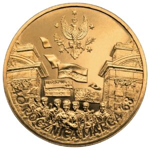 Moneta Nordic Gold; rewers – 40. rocznica Marca ’68