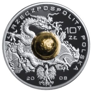 Srebrna moneta okolicznościowa; awers – Igrzyska XXIX Olimpiady – Pekin 2008