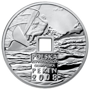 Srebrna moneta okolicznościowa; rewers – Igrzyska XXIX Olimpiady – Pekin 2008