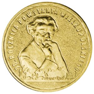 Moneta Nordic Gold; rewers – 90. rocznica Powstania Wielkopolskiego