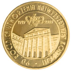 Moneta Nordic Gold; rewers – 90. rocznica utworzenia Najwyższej Izby Kontroli