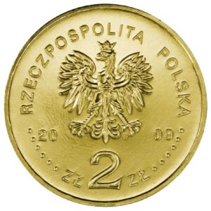 Moneta Nordic Gold; awers – 180 lat bankowości centralnej w Polsce