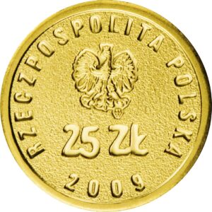 Złota moneta kolekcjonerska; awers; 25 zł – Polska droga do wolności: Wybory 4 czerwca 1989 r.