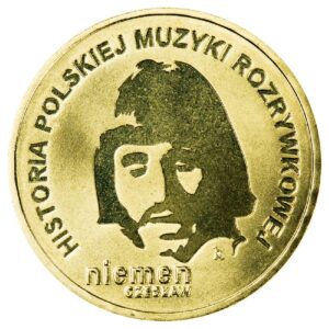 Moneta Nordic Gold; rewers – Historia Polskiej Muzyki Rozrywkowej: Czesław Niemen