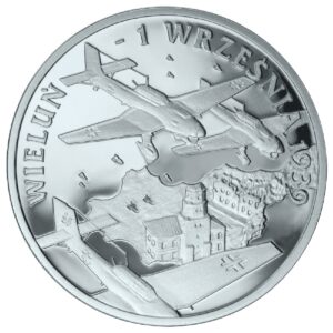 Srebrna moneta okolicznościowa; rewers – Wrzesień 1939 r.