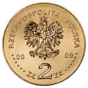 Moneta Nordic Gold; awers – 25. rocznica męczeńskiej śmierci księdza Jerzego Popiełuszki