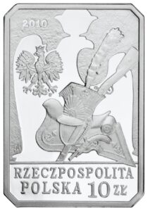 Srebrna moneta okolicznościowa; awers – Historia jazdy polskiej - Szwoleżer Gwardii Cesarza Napoleona I