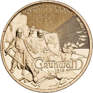 Moneta Nordic Gold; rewers – Wielkie bitwy – Grunwald, Kłuszyn