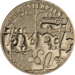Moneta Nordic Gold; rewers – Polski sierpień 1980