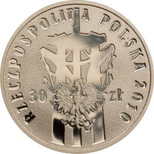 Złota moneta kolekcjonerska; awers – Polski sierpień 1980