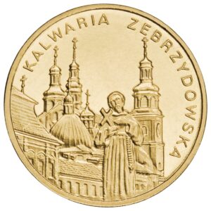 Moneta Nordic Gold; rewers – Miasta w Polsce – Kalwaria Zebrzydowska