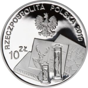 Srebrna moneta okolicznościowa; awers – Polscy podróżnicy i badacze – Benedykt Dybowski