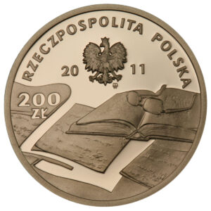 Złota moneta kolekcjonerska; awers – Czesław Miłosz (1911 - 2004)
