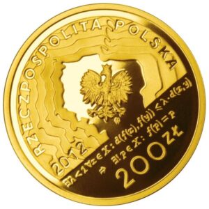 Złota moneta kolekcjonerska; awers; 200 zł – Stefan Banach
