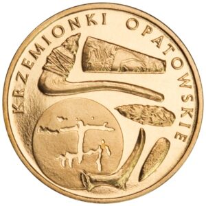 Moneta Nordic Gold; rewers – Zabytki kultury materialnej w Polsce – Krzemionki Opatowskie