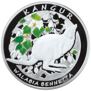 Kangur – Walabia Bennetta/Kangur olbrzymi
Zestaw dwóch monet - polskiej i australijskiej